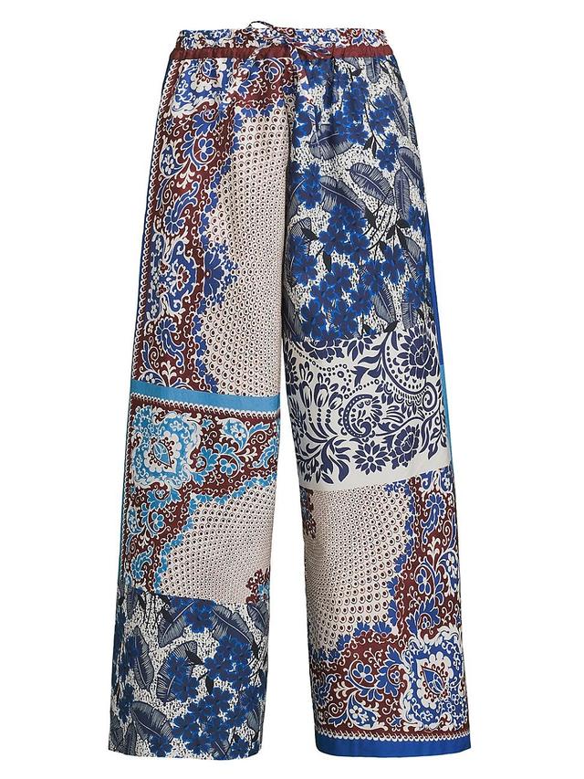 Womens West Cotton Patchwork Trousers Product Image