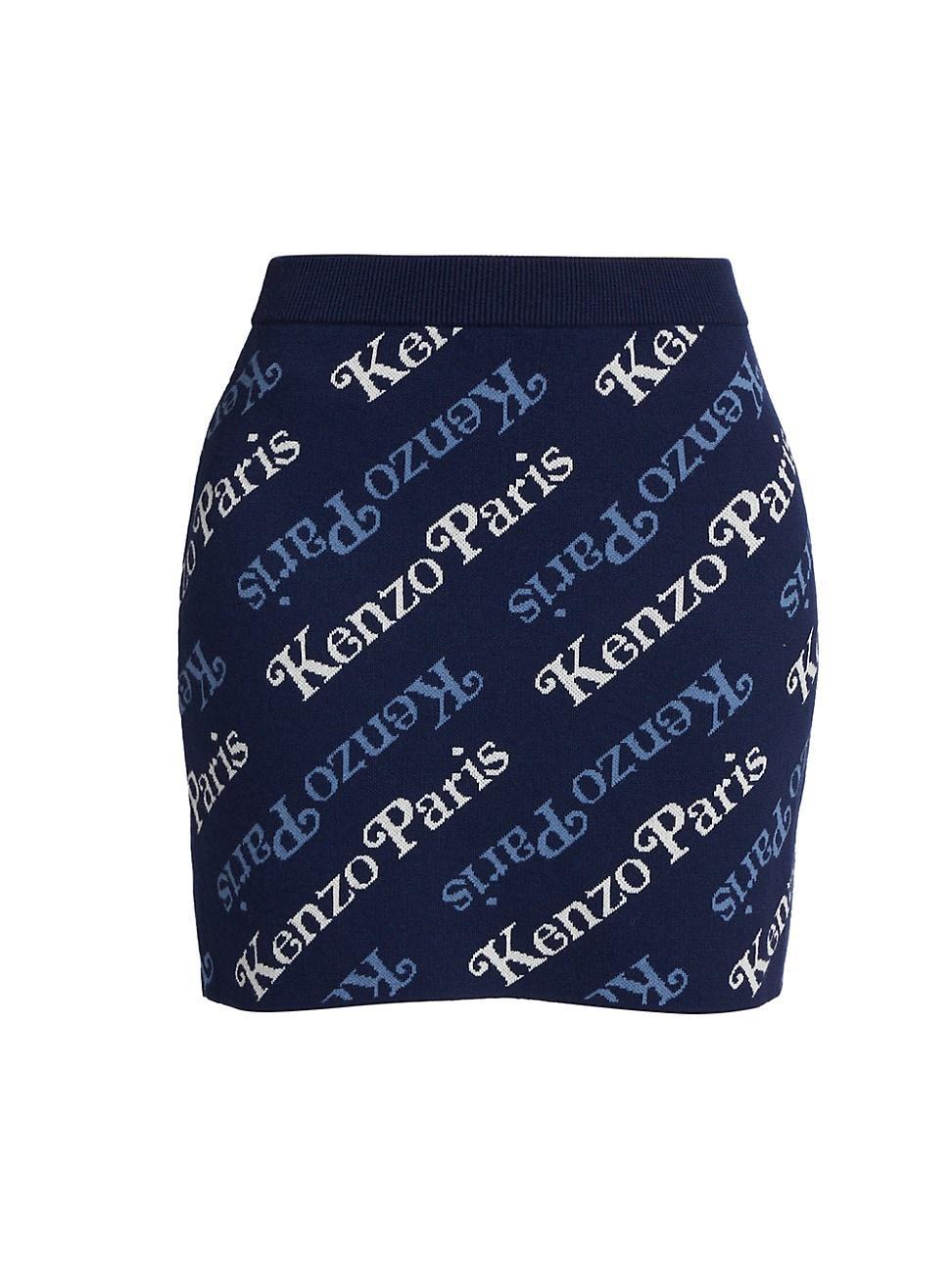 Womens Kenzo x Verdy Logo Cotton-Wool Miniskirt Product Image