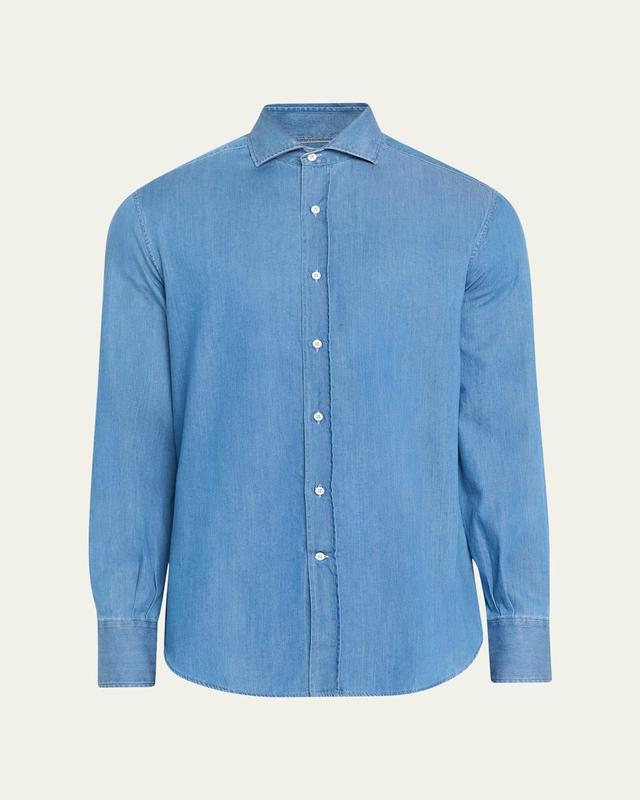 Mens Denim Sport Shirt Product Image