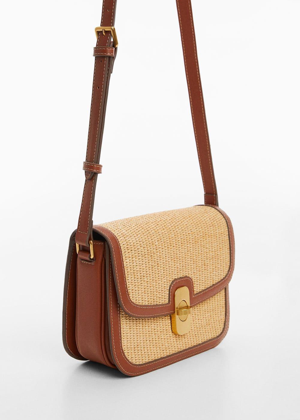 MANGO - Raffia-effect shoulder bag - One size - Women Product Image