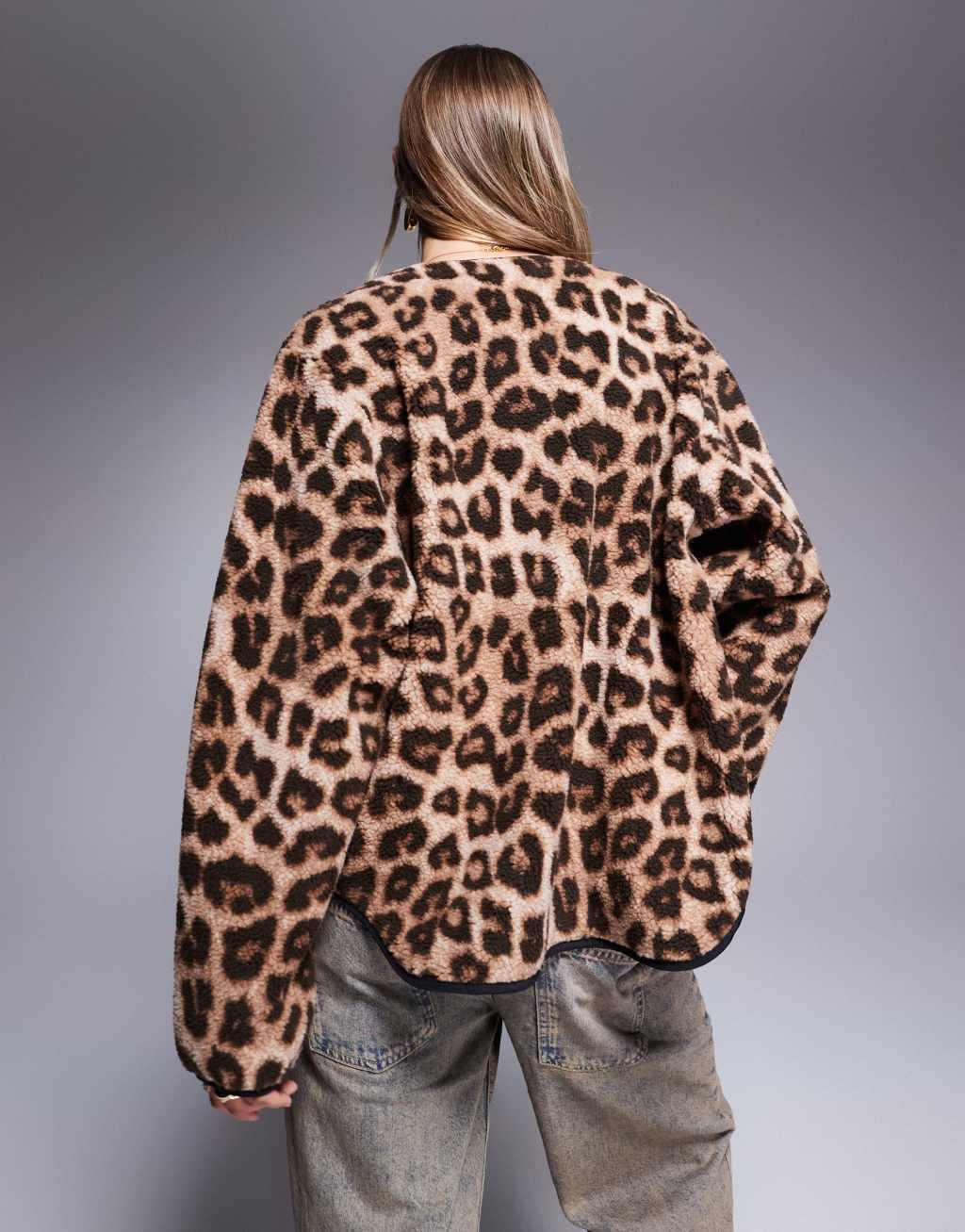 Weekend Collective leopard borg zip up Product Image