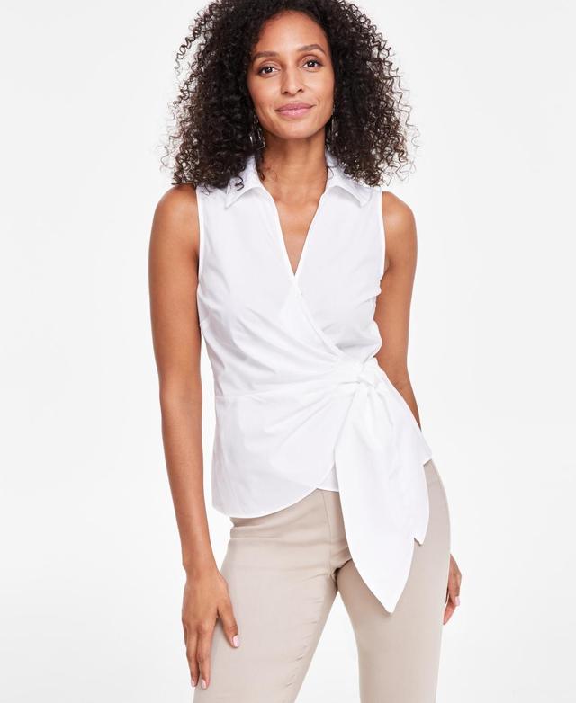 Women's Sleeveless Wrap Top, Created for Macy's Product Image