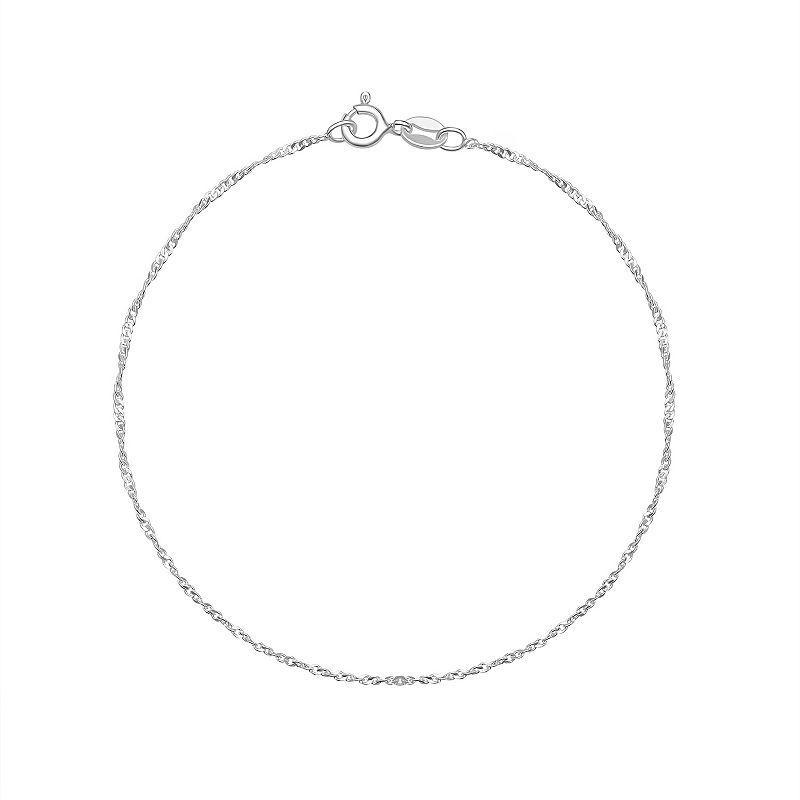 PRIMROSE Sterling Silver Twisted Cable Chain Bracelet, Womens Grey Product Image