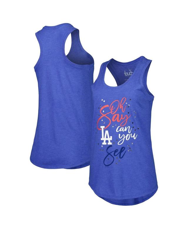 Womens Touch Royal Los Angeles Dodgers Americana Tri-Blend Racerback Tank Top Product Image