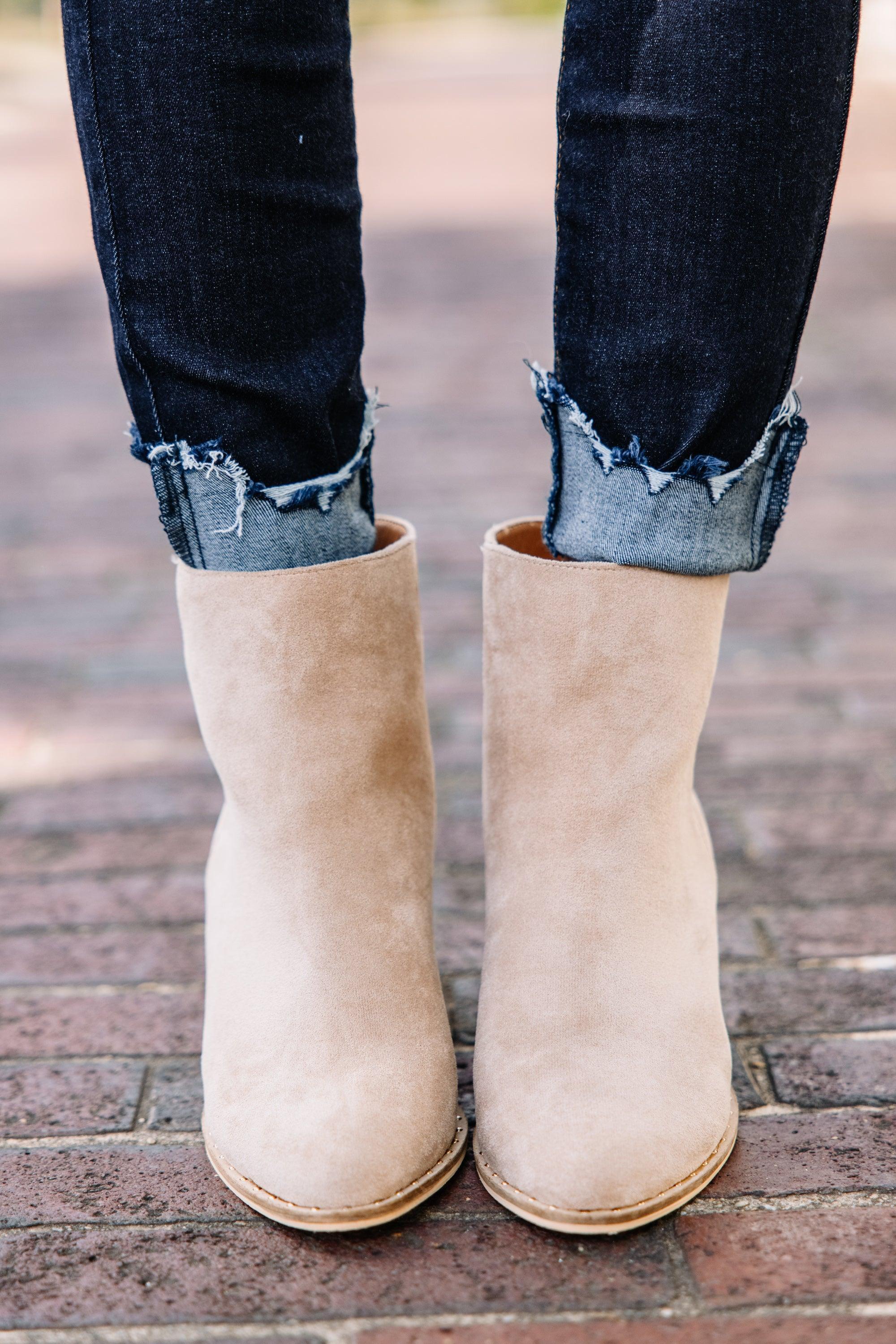 Stay In Step Taupe Brown Booties Female Product Image