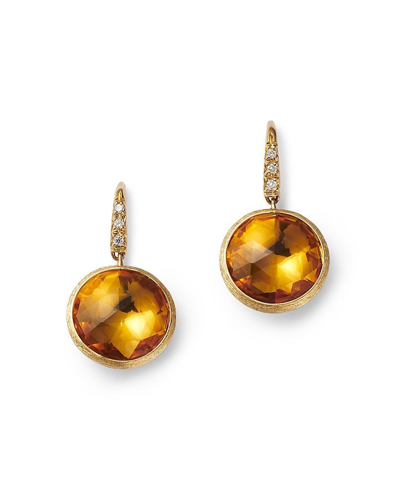 Womens Jaipur Color 18K Yellow Gold, Citrine & 0.05 TCW Diamond Drop Earrings Product Image