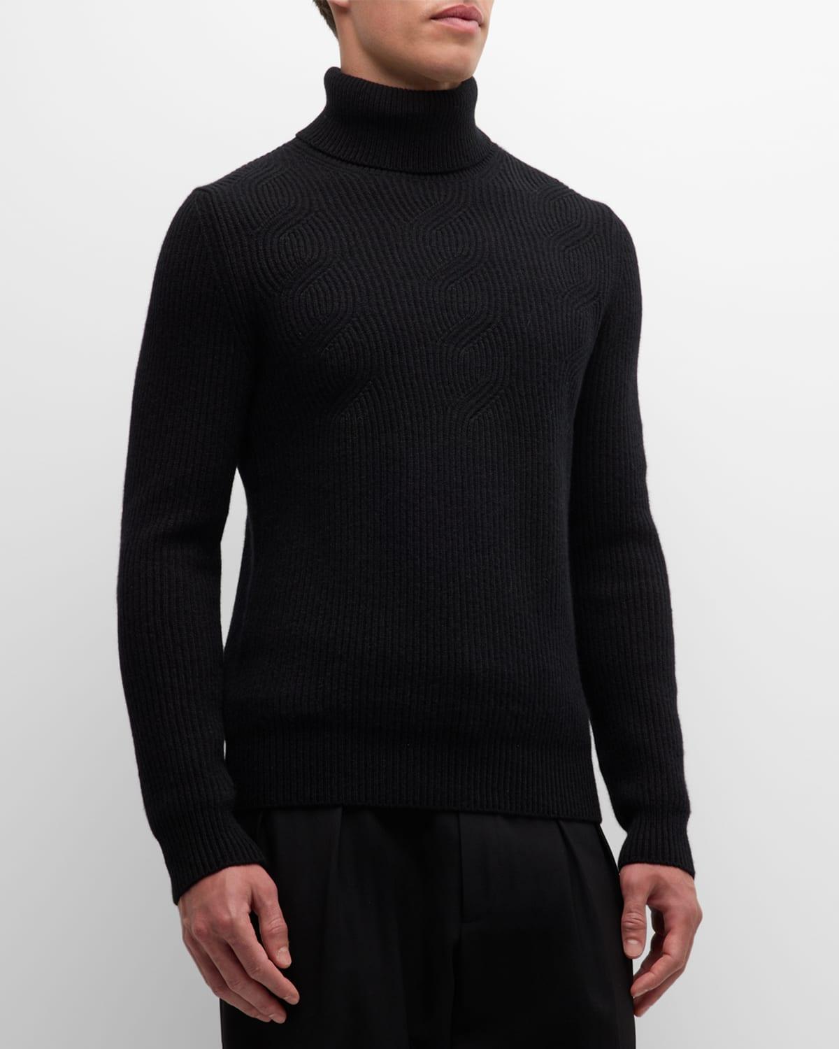 Men's Cable Turtleneck Sweater Product Image