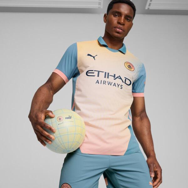 PUMA Manchester City 24/25 Authentic Fourth Men's Soccer Jersey in Rosebay/Bold Blue Product Image