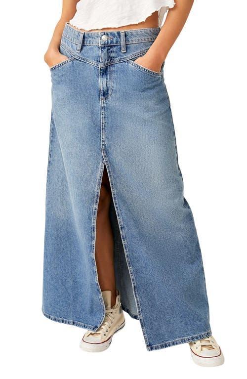 Womens Come As You Are Denim Maxi Skirt product image