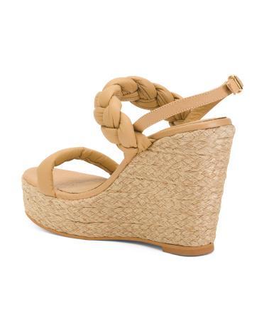 Leather Kendari Chunky Braided Wedges for Women product image