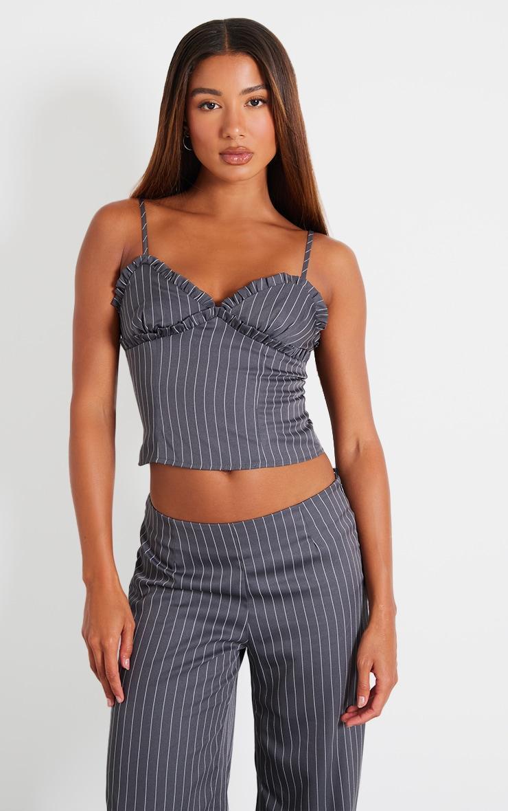 Charcoal Pinstripe Cami Top Product Image