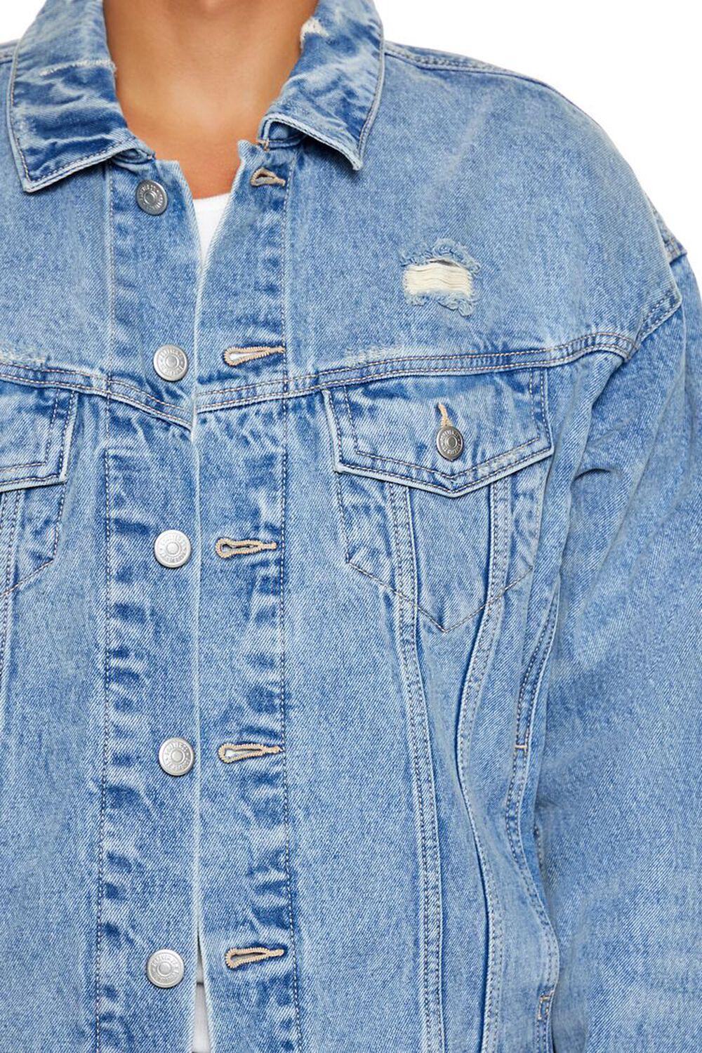 Distressed Denim Trucker Jacket | Forever 21 Product Image