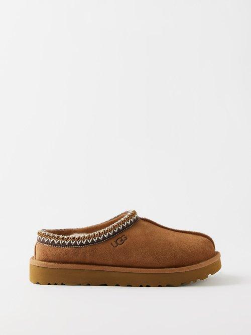 Ugg - Tasman Shearling-lined Suede Slippers - Womens - Chestnut Product Image