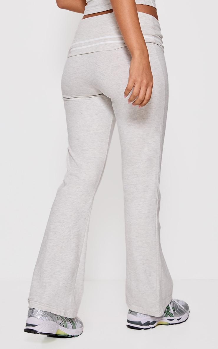 Petite Ash Grey Jersey Foldover Flared Pants Product Image