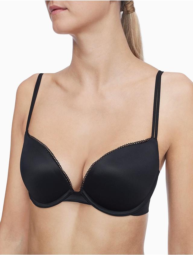 Calvin Klein Womens Liquid Touch Push Up Plunge Bra - Black - 36A Product Image