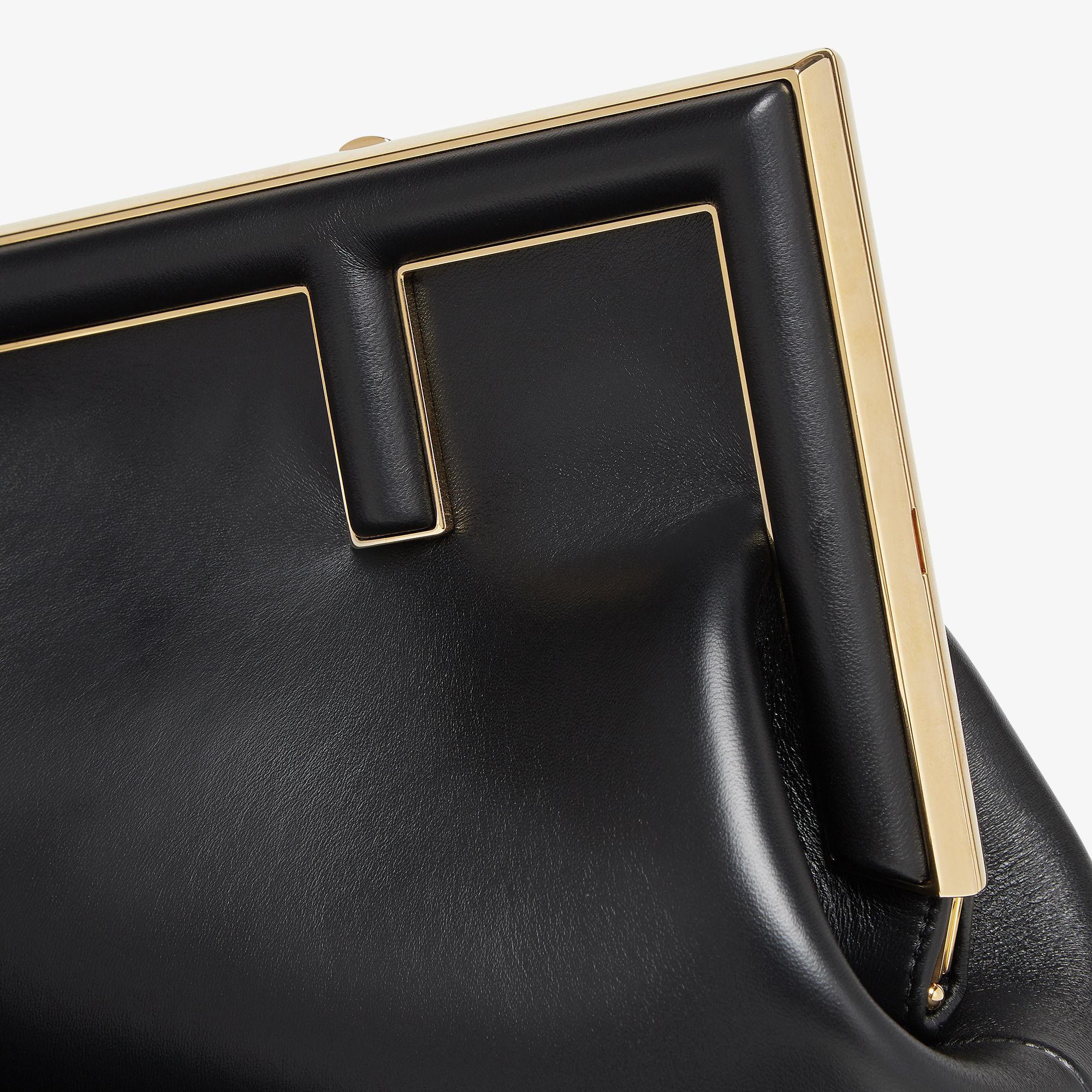 Fendi First MidiBlack leather bag Product Image