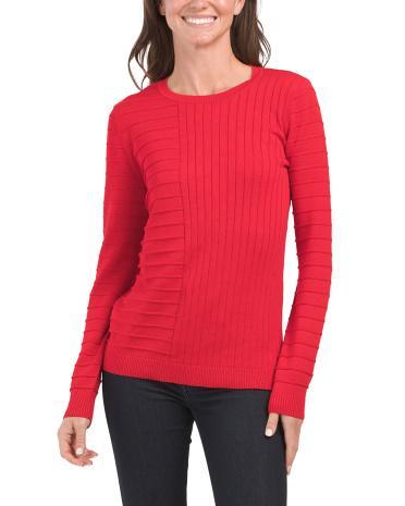 Pima Cotton Textured Ribbed Sweater for Women Product Image