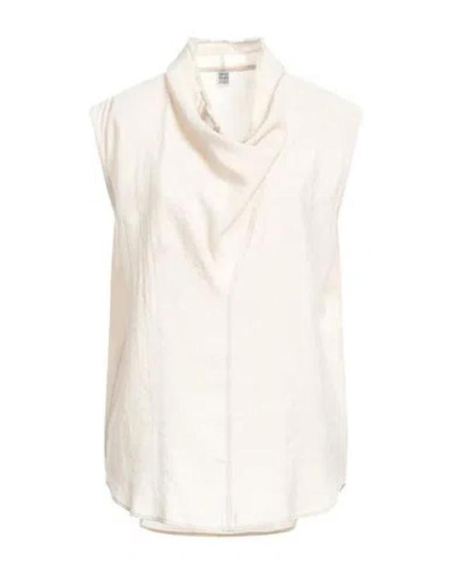 TOTÊME Toteme Woman Top Beige Size 6 Viscose, Polyester In Ivory Product Image