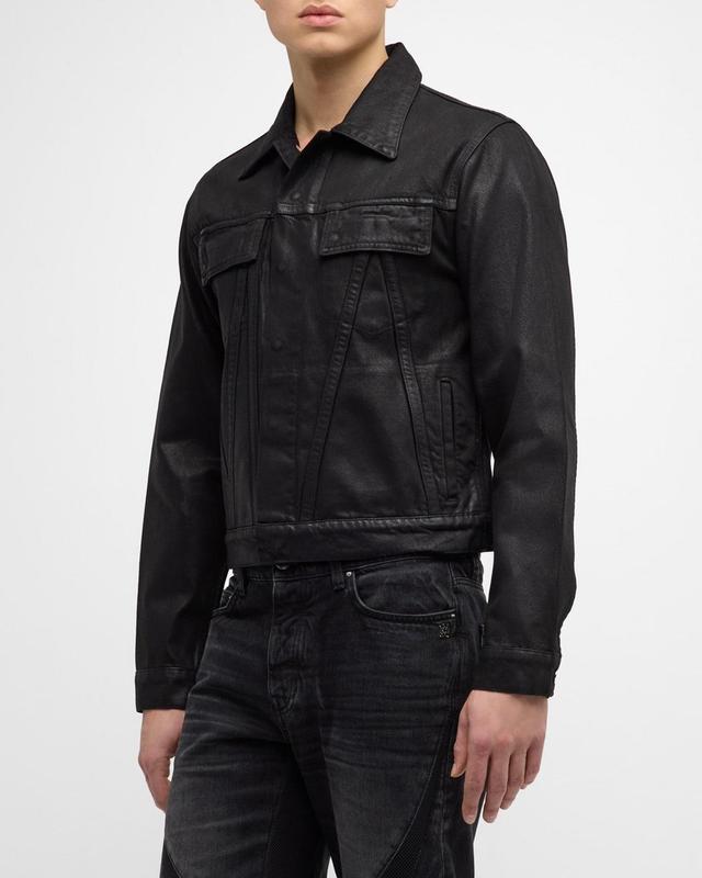 Mens MA Waxed Denim Trucker Jacket Product Image