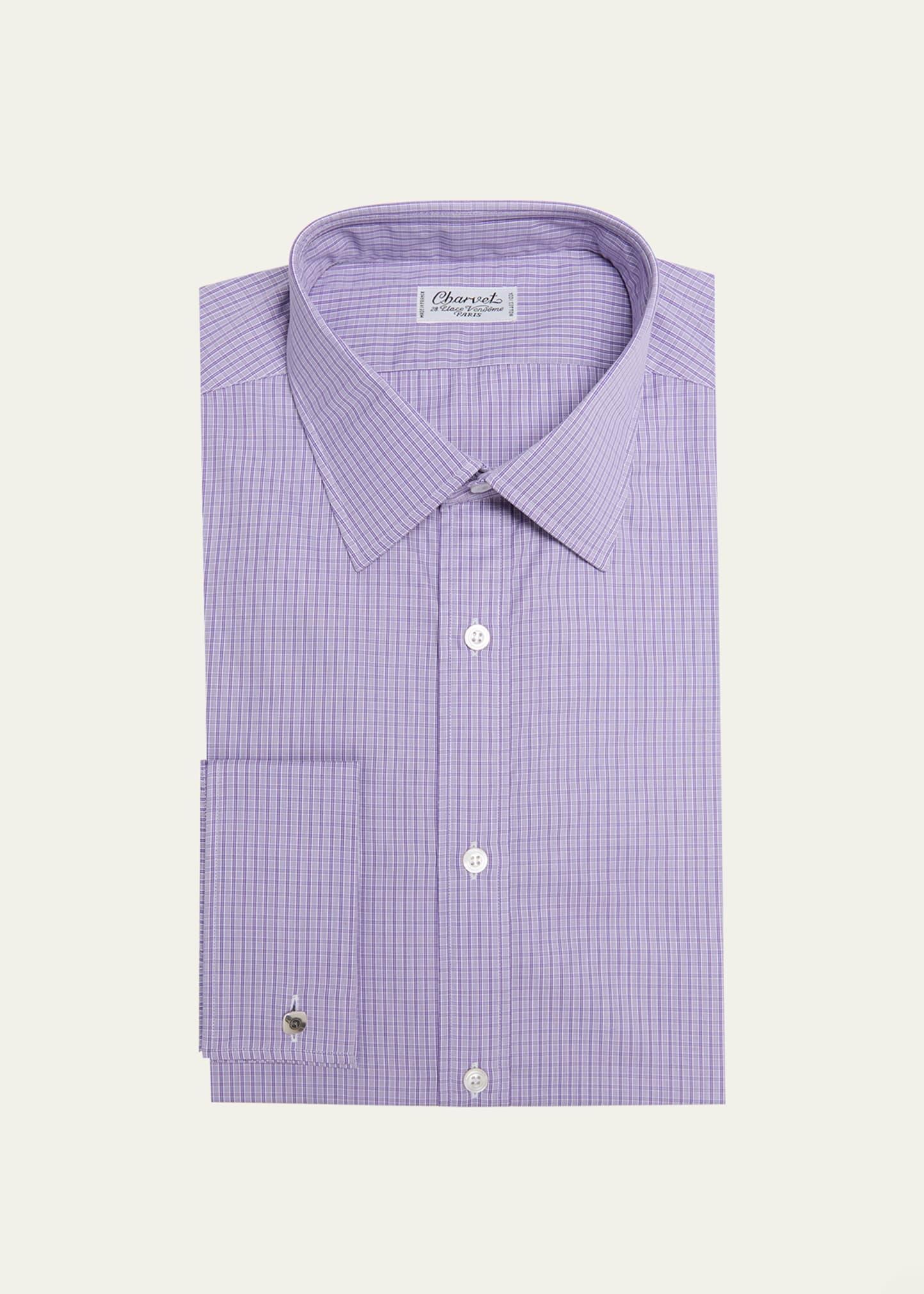 Mens Micro-Check French Cuff Dress Shirt Product Image