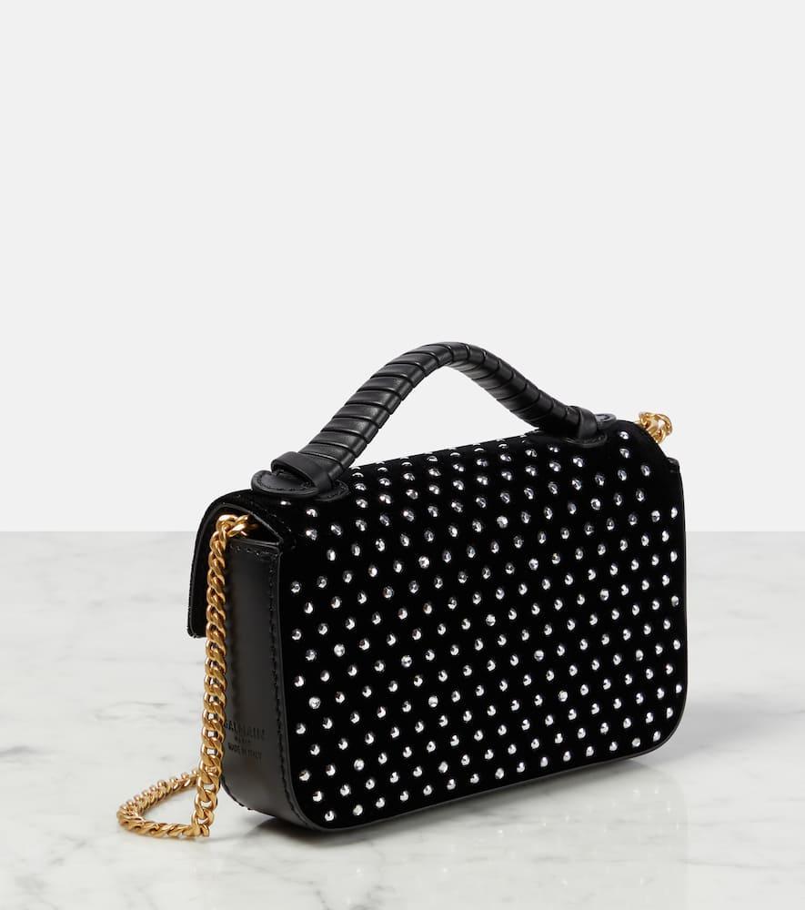 B-buzz Mini Studded Velvet Crossbody Bag In Black Product Image