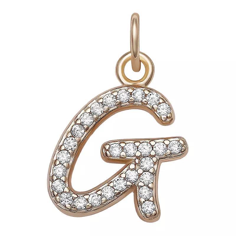 LC Lauren Conrad Sterling Silver Cubic Zirconia Initial Charm, Womens, Grey Product Image