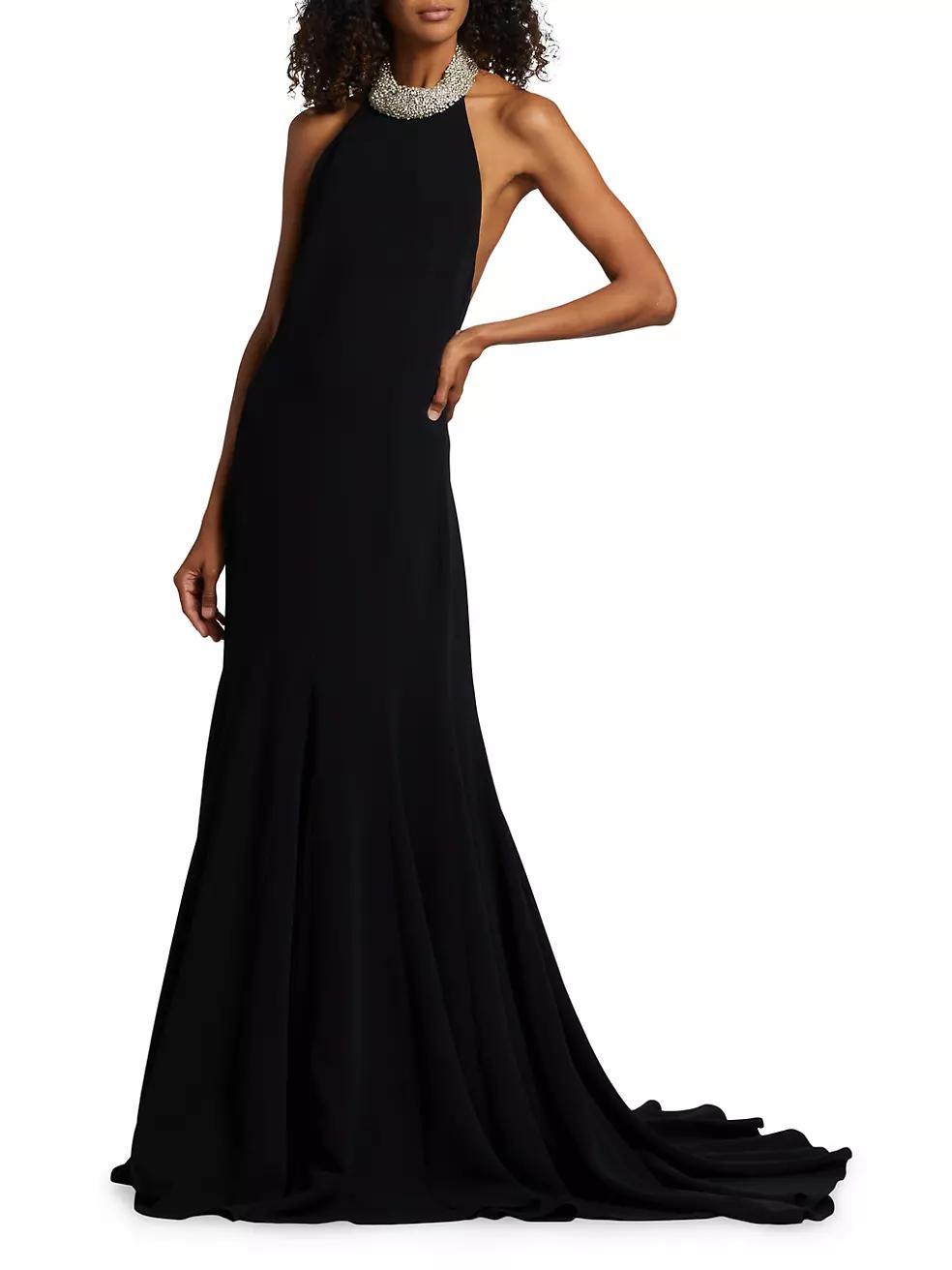 Embellished Neck Sleeveless Gown Product Image