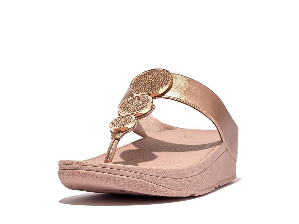 FitFlop Womens Halo Bead-Circle Metallic Toe-Post Sandals Product Image