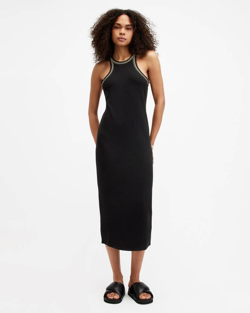 Cassidy Embellished Trim Midi Dress Product Image