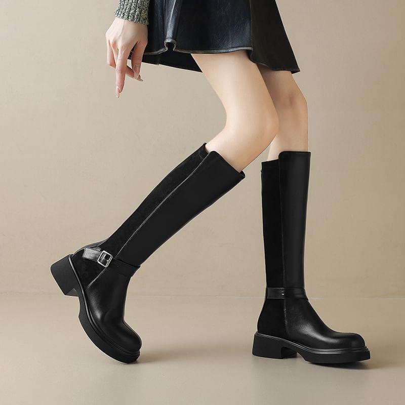 Platform Buckled Knee High Boots product image