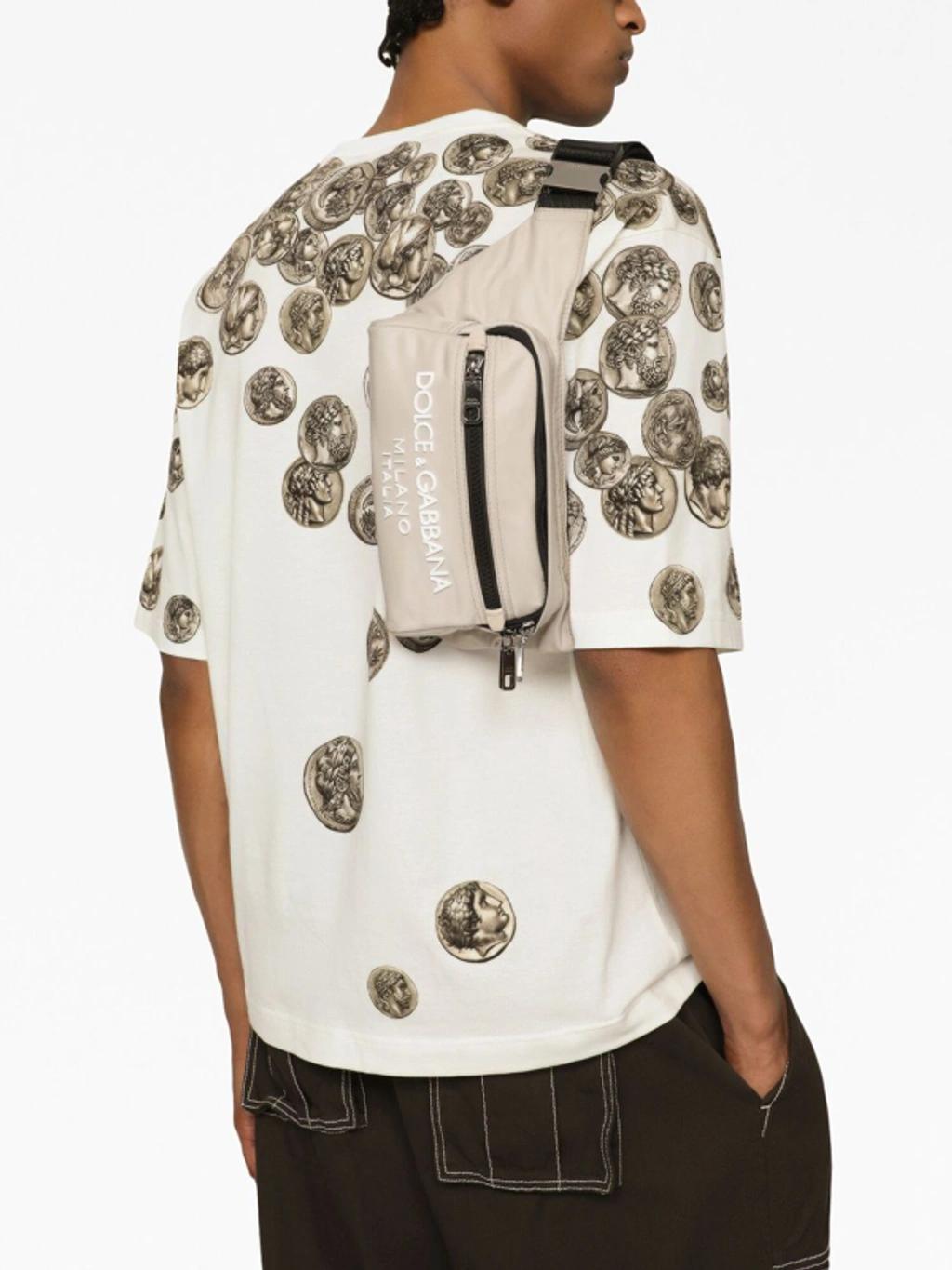 Logo-print Zipped Belt Bag In Neutrals Product Image