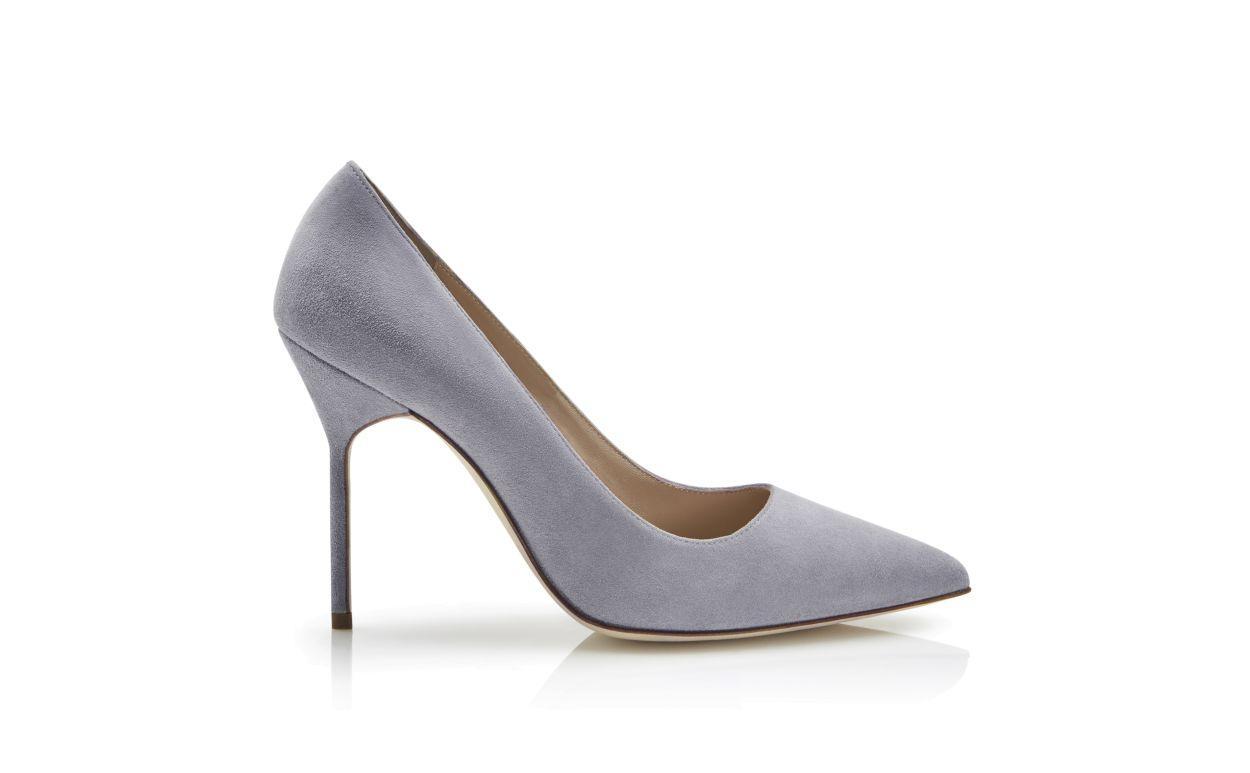 BB Light Grey Suede Pointed Toe Pumps Product Image