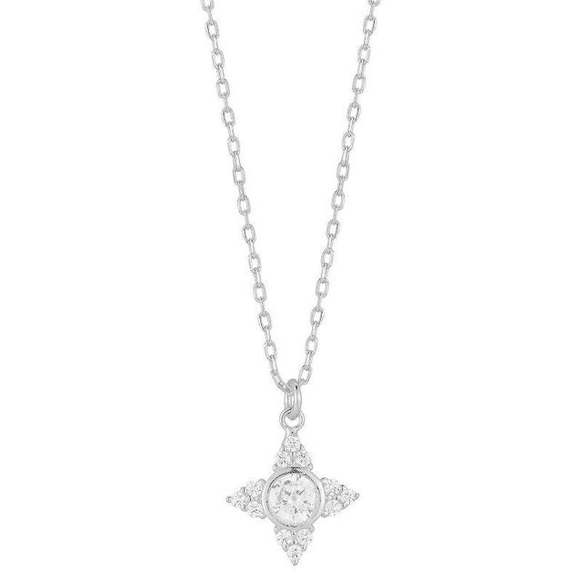 Sunkissed Sterling Cubic Zirconia Star Pendant Necklace, Womens, Silver Product Image