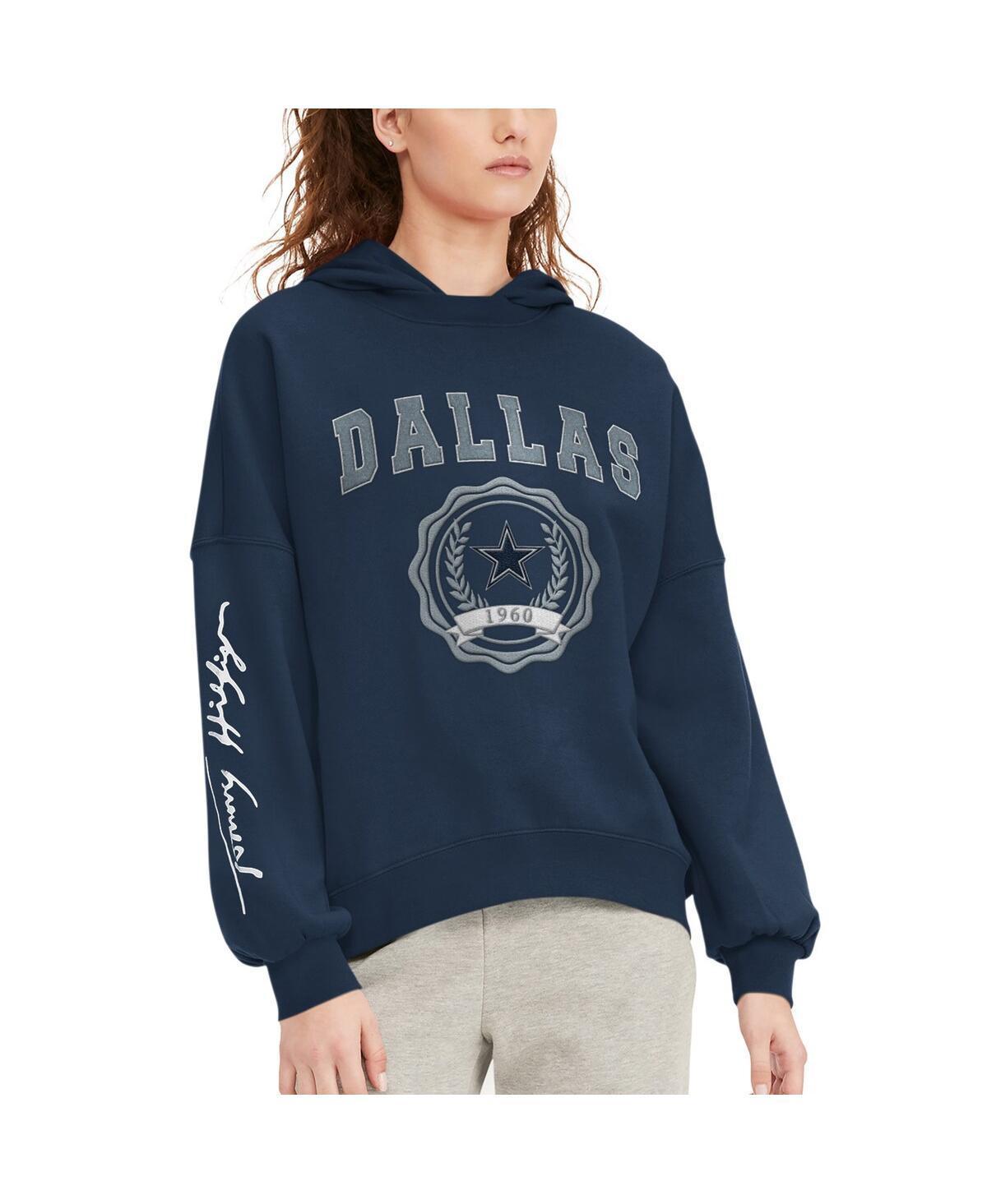 Womens Tommy Hilfiger Navy Dallas Cowboys Becca Dropped Shoulders Pullover Hoodie Product Image