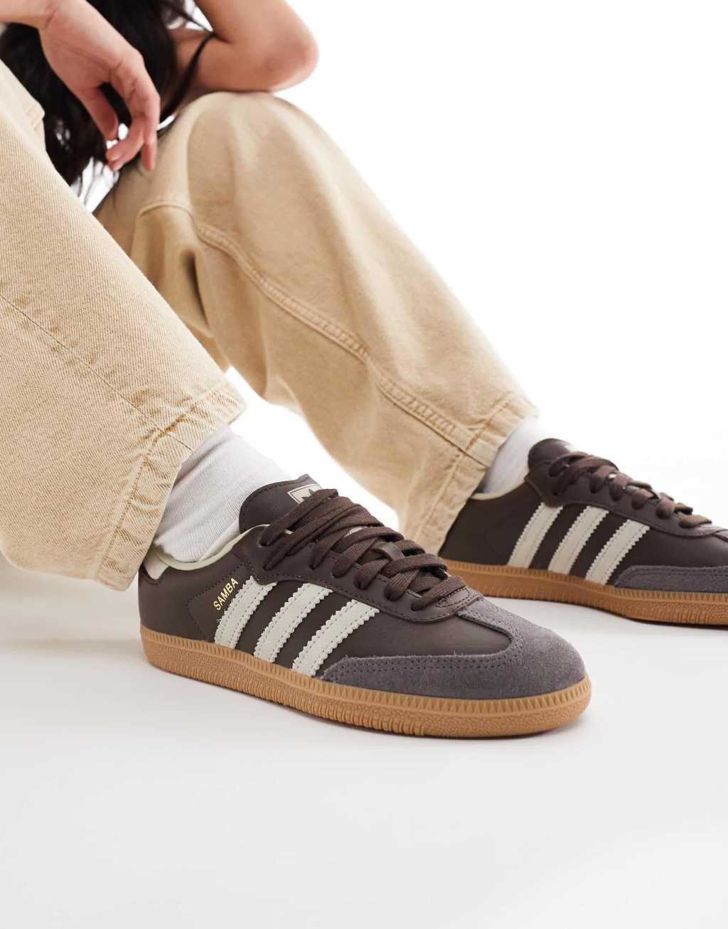 adidas Originals Samba OG sneakers in brown Product Image