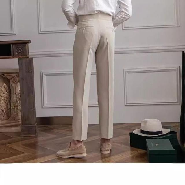 High Waist Plain Straight Leg Dress Pants Product Image