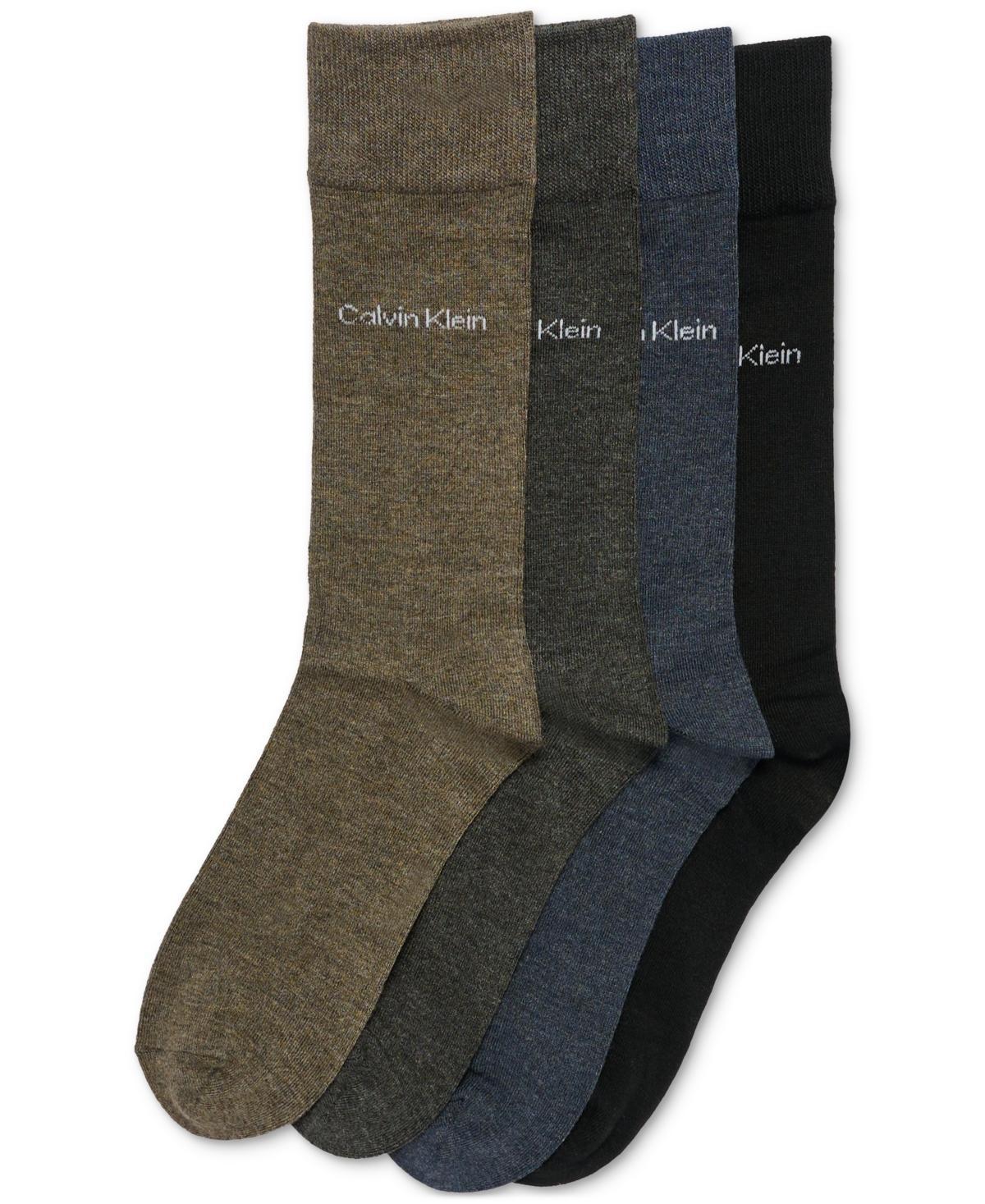 Calvin Klein Mens 4-Pk. Flat-Knit Crew Dress Socks Product Image