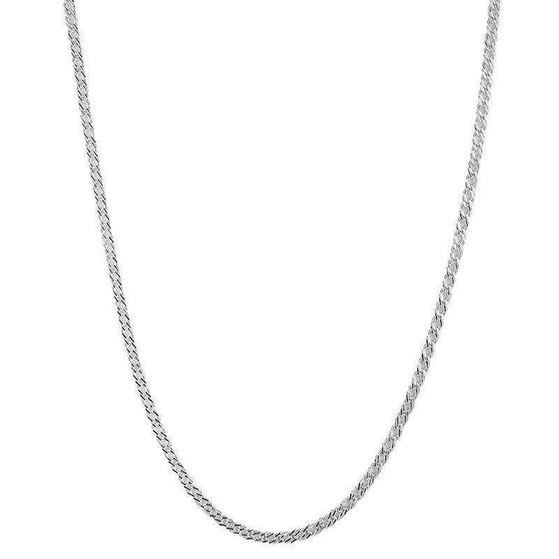 Sunkissed Sterling Double Curb Chain Necklace, Womens Silver Product Image