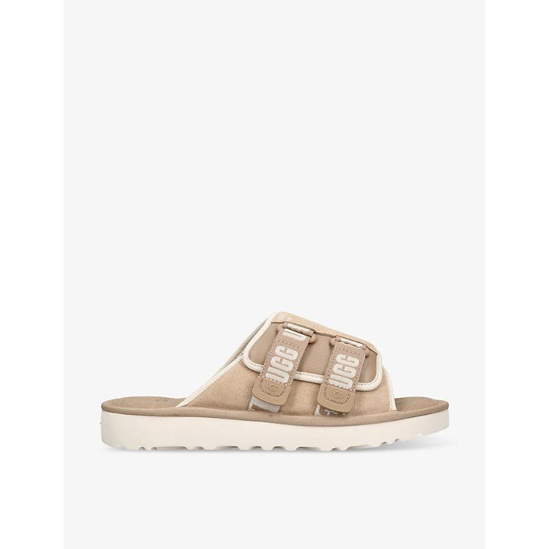 UGG Goldencoast Strap Sliders In Beige Suede-neutral Product Image