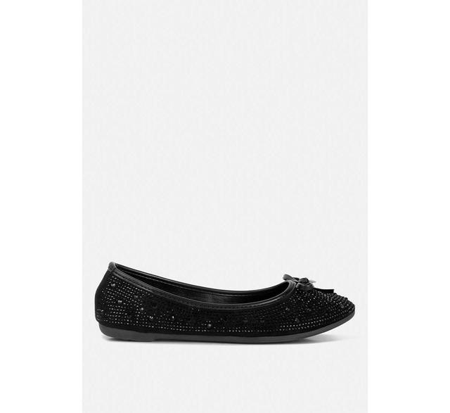 London Rag Womens Rhinestone & Stud Ballet Flats Product Image