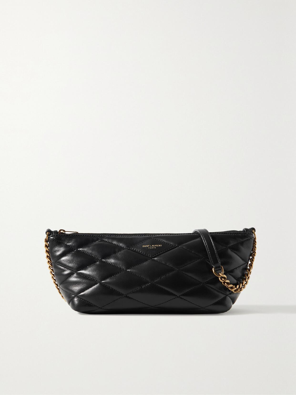 SAINT LAURENT Quilted Leather Shoulder Bag In Black Product Image