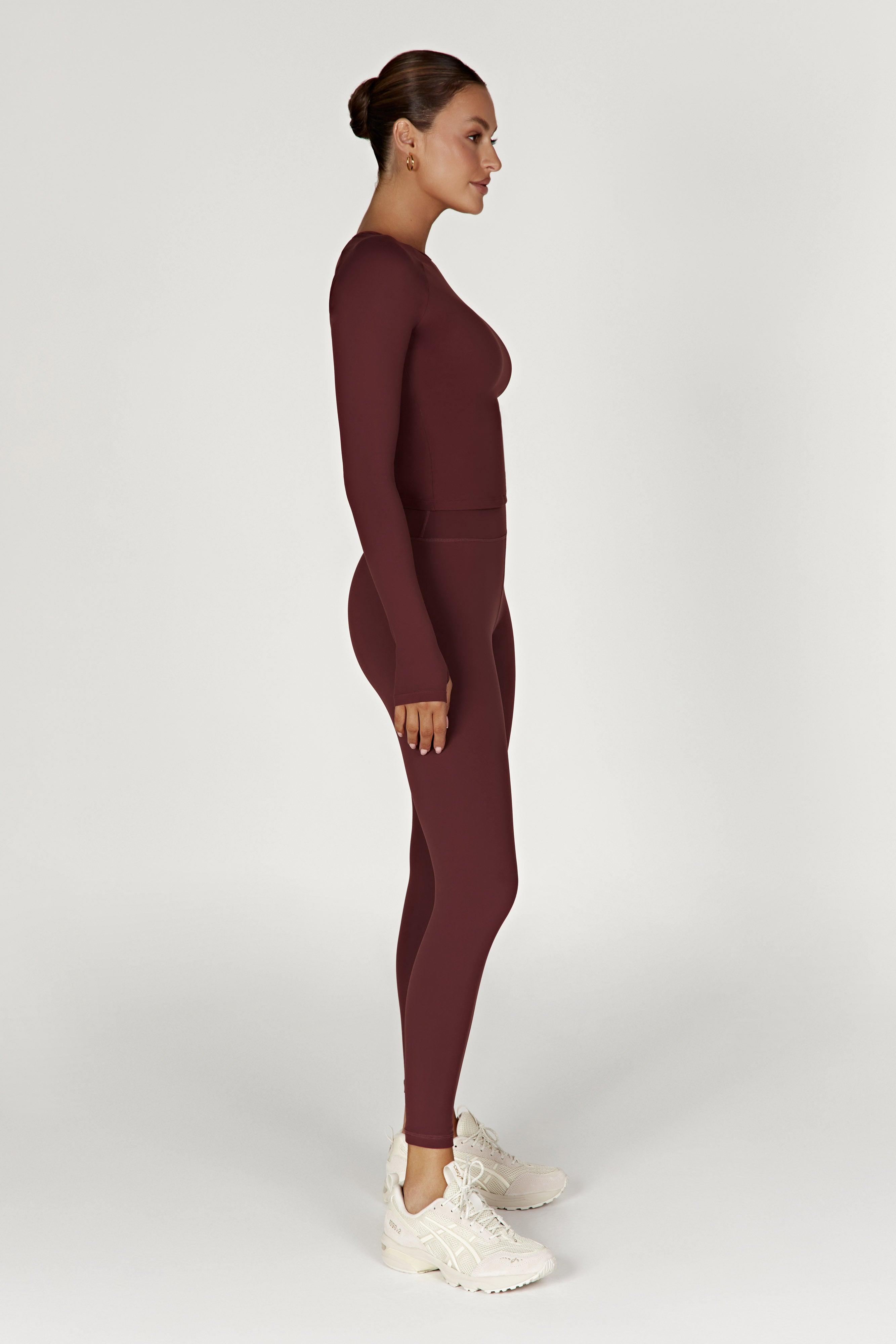 Venus V Back Leggings - Mahogany Product Image