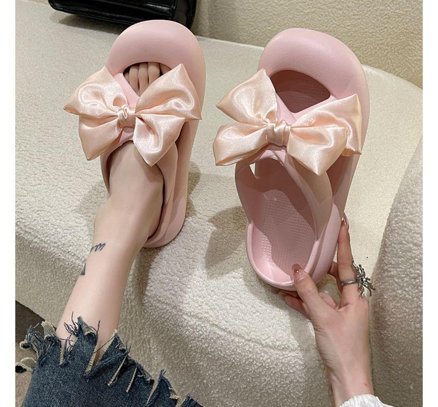 Bow Platform Slide Sandals Product Image