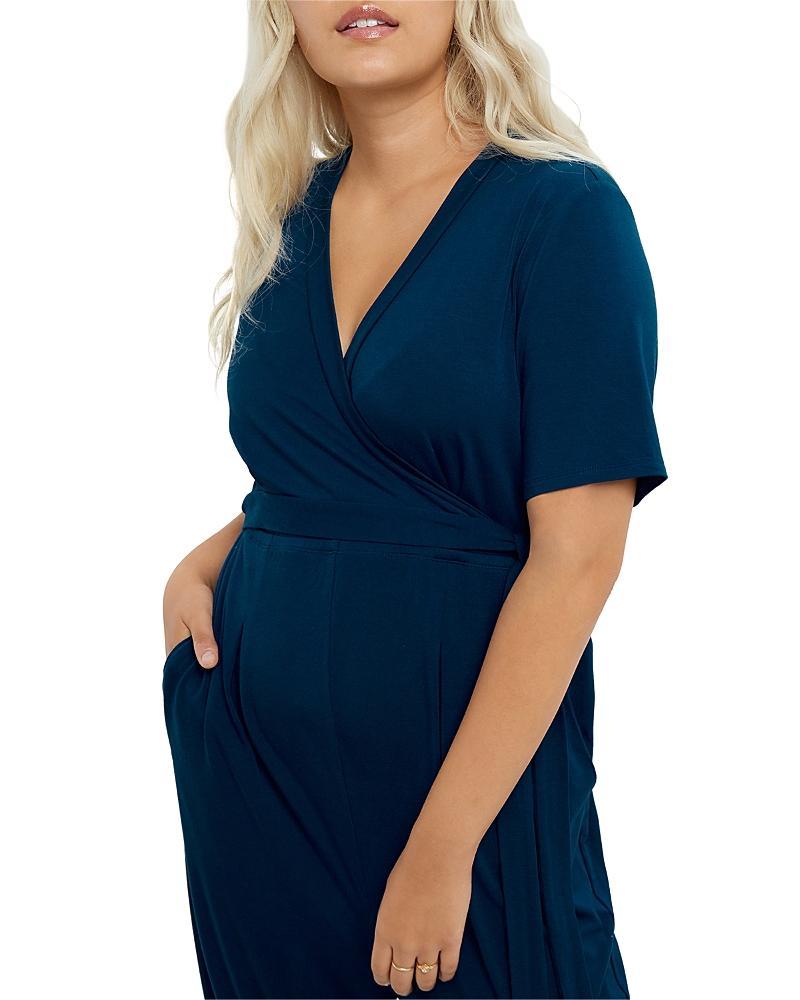 Ingrid & Isabel Maternity Short Sleeve Knit Jumpsuit Product Image