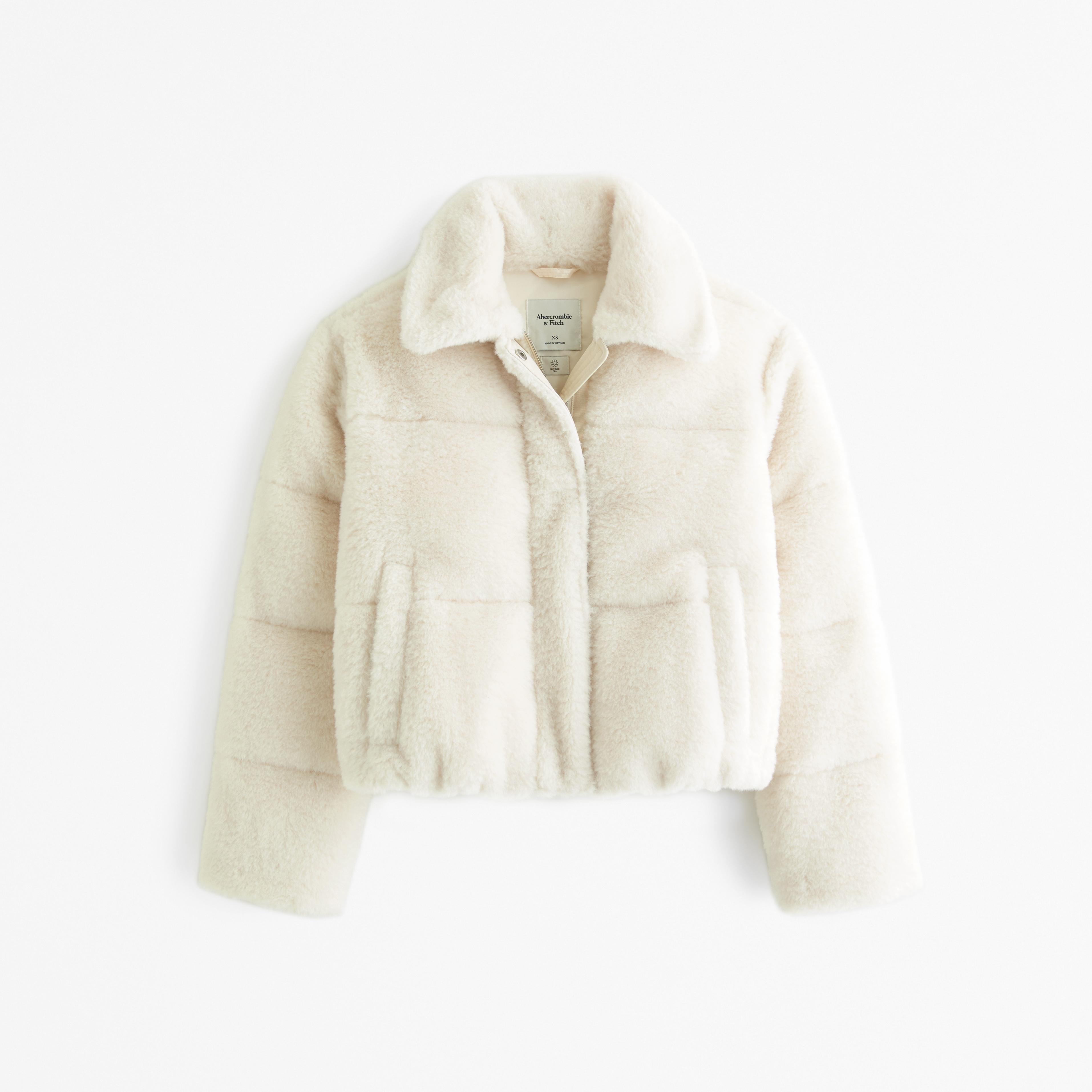 Cropped Velvet Puffer Coat Product Image