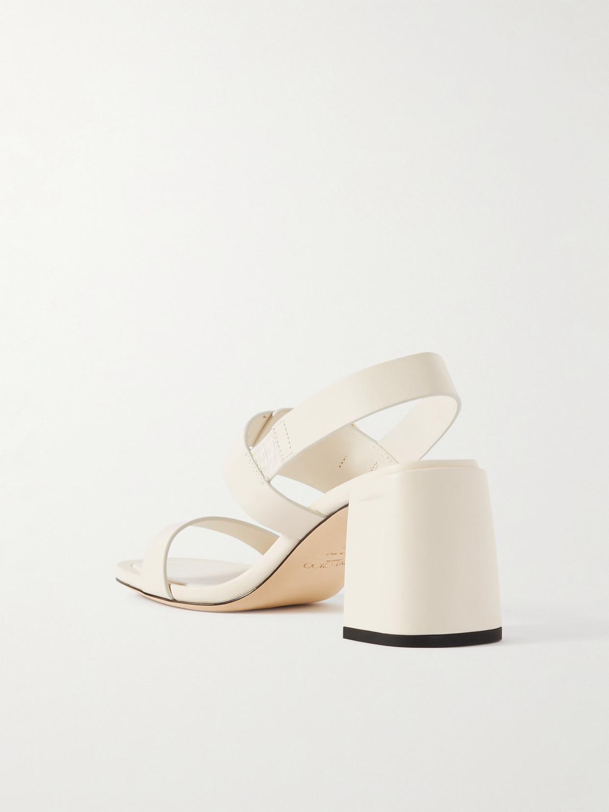 JIMMY CHOO Hawke 75 Leather Sandals In Cream Product Image