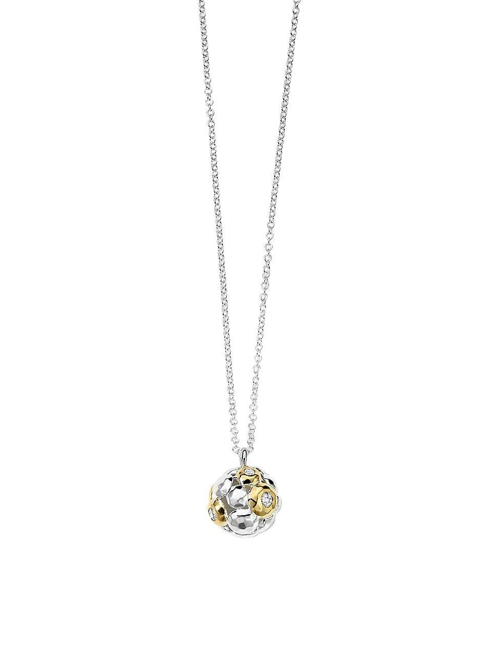 Womens Chimera Sterling Silver, 18K Yellow Gold, & Diamond Small Cluster Pendant Necklace Product Image