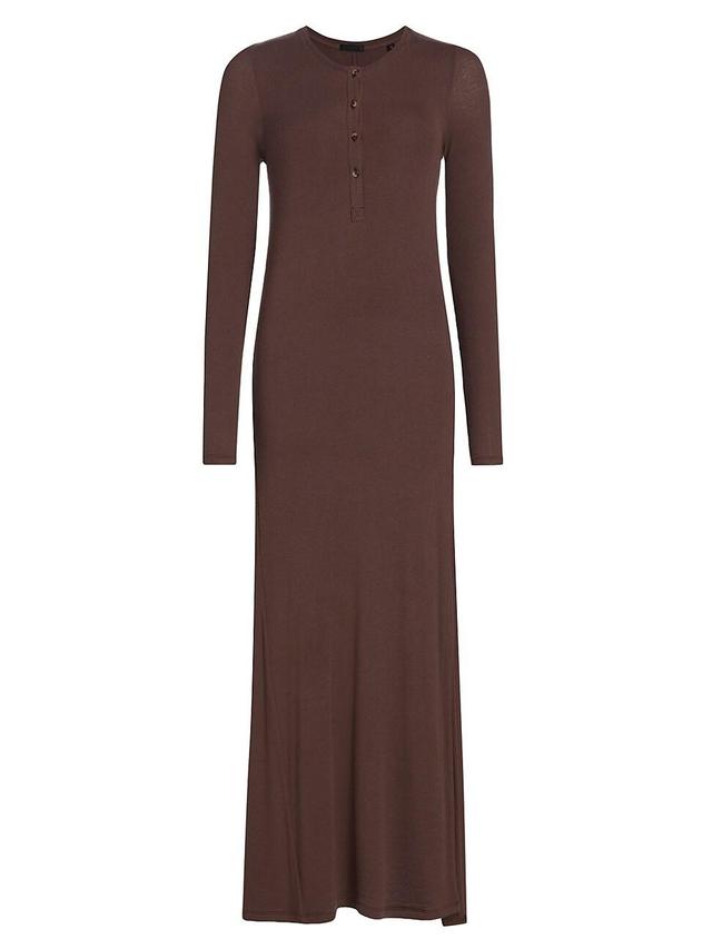 ATM Anthony Thomas Melillo Rib Long Sleeve Maxi Dress Product Image