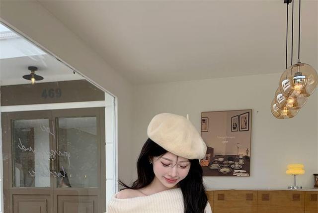 Cold Shoulder Plain Sweater / Mid Waist Mini Tiered Skirt Product Image