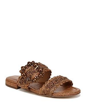 Sam Edelman Elisa Slide Sandal Dark Natural Raffia 8.0 Product Image